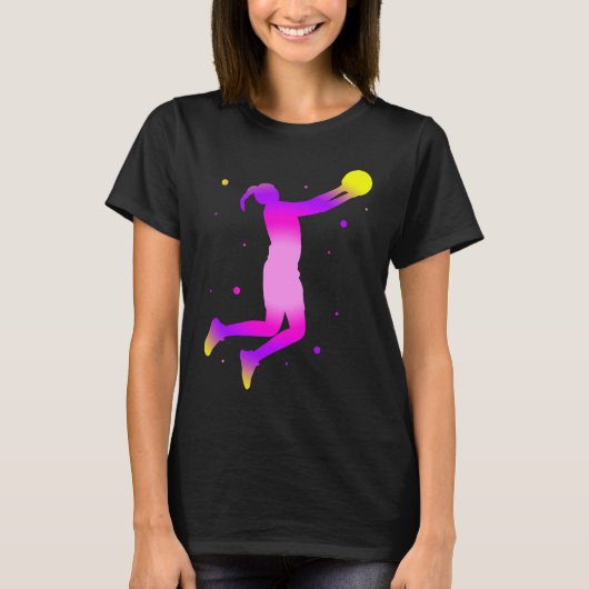 Dunking basketball player basket  basketball playe tシャツ (正面)