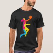 Dunking basketball player basket basketball player tシャツ (正面)