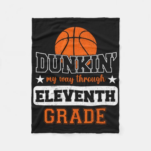 Dunking My Way Through 11th Grade Bysketbyll Byck  フリースブランケット (正面)