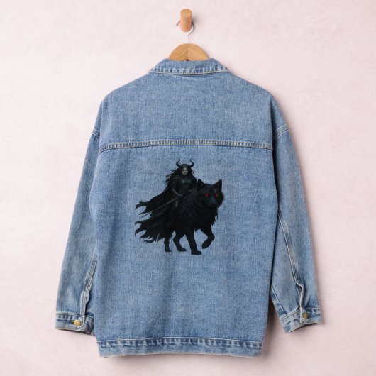 Dunkle Kriegerin auf Höllenwolf デニムジャケット (ハンガー)