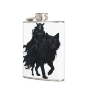 Dunkle Kriegerin auf Schattenwolf – Mystisches Fan フラスク (左)