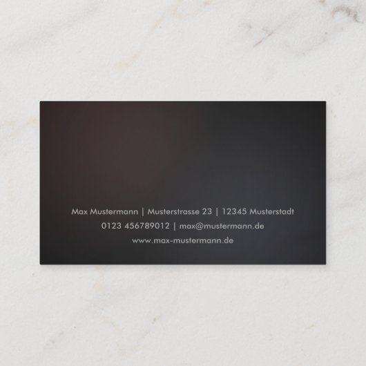 Dunkle minimalistische moderne Visitenkarten 名刺 (裏面)