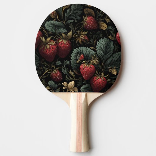 Dunkles Erdbeermuster – Ping Pong Paddle 卓球ラケット (正面)