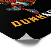 Dunksgiving Turkey Sketll Player Funny Thanksgivin ポスター (角)