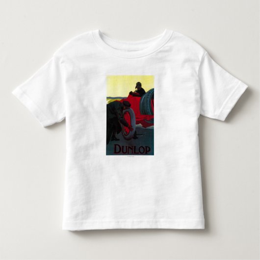 DunlopのヴィンテージPosterEurope トドラーTシャツ (正面)