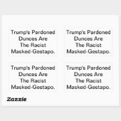 Dunny Trump's Masked-Gestapo Hankamer Artjunkhaus 長方形シール (シート)