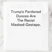 Dunny Trump's Masked-Gestapo Hankamer Artjunkhaus 長方形シール (バッグ)