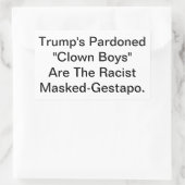 Dunny Trump's Masked-Gestapo Hankamer Artjunkhaus 長方形シール (バッグ)