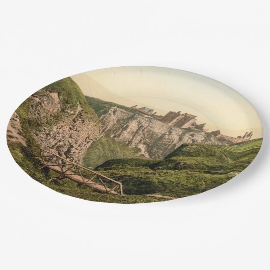 Dunottarの城、Stonehaven、スコットランド ペーパープレート (アングル)