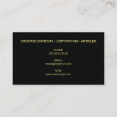 Duoトーン(横はっきりした縞)黒黄 名刺 (裏面)