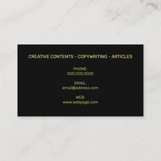 Duoトーン(横はっきりした縞)黒黄 名刺 (裏面)