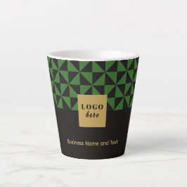 Duo black and green craft-Business Logo Latte Mug カフェラテマグ