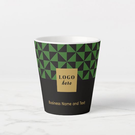 Duo black and green craft-Business Logo Latte Mug カフェラテマグ (正面)