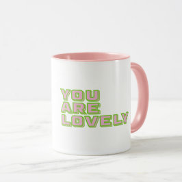 Duo coloured typography-You are lovely mantra マグカップ