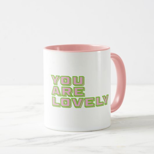 Duo coloured typography-You are lovely mantra マグカップ (正面右)