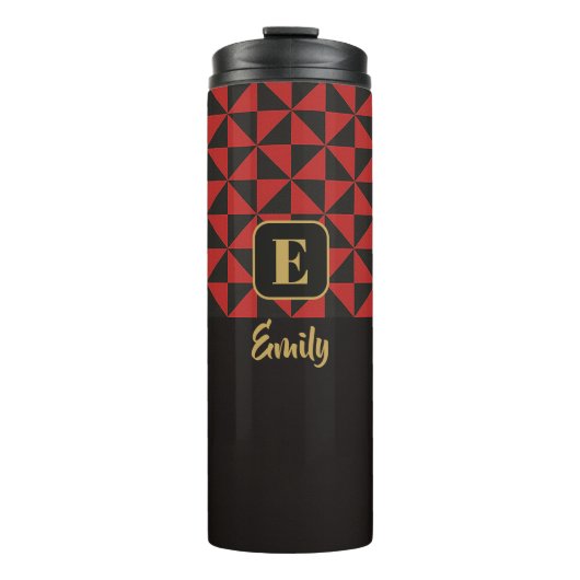Duo Geo Black & Crimson Red Custom Names タンブラー (正面)