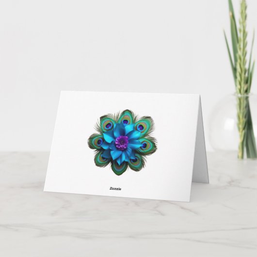 Duo Peacock Folded Wedding Thank You Cards サンキューカード (裏面)