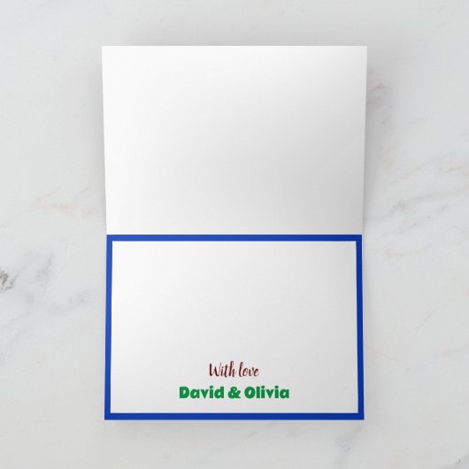 Duo Peacock Folded Wedding Thank You Cards サンキューカード (内部)