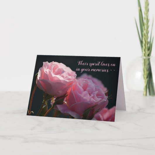 DUO PINK ROSES SYMPATHY CARD サンキューカード (正面)