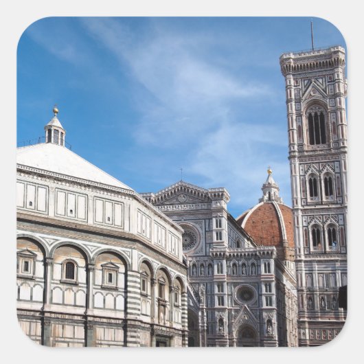 Duomo and Baptistry, Florenceステッカー スクエアシール (正面)