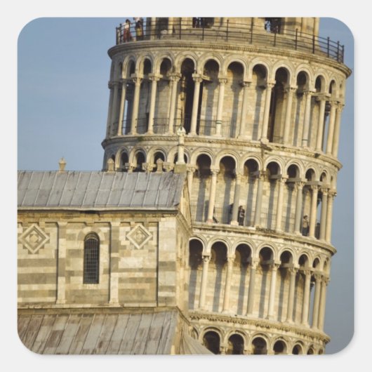 Duomo and Learing Tower, Pisa, Tuscany，イタリア スクエアシール (正面)