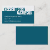 Duotoneモダン名刺-ティール（緑がかった色） 名刺 (正面/裏面)