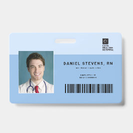 Duotone医療スタッフID +バーコード水平 バッジ