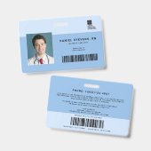 Duotone医療スタッフID +バーコード水平 バッジ (表裏)