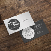Duotone elegant gray white Thank you card 名刺
