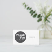 Duotone elegant gray white Thank you card 名刺 (スタンド正面)