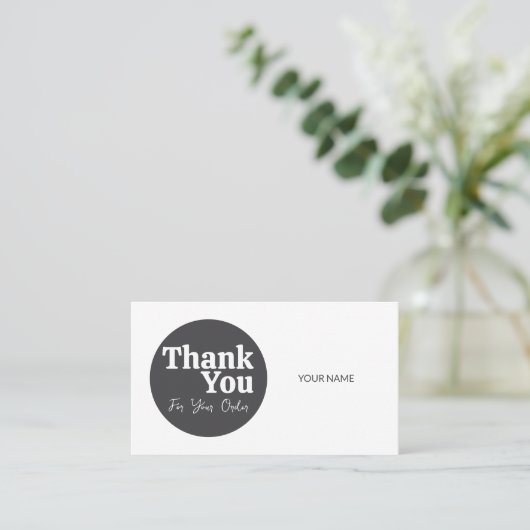 Duotone elegant gray white Thank you card 名刺 (スタンド正面)