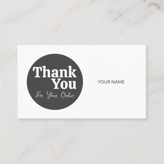 Duotone elegant gray white Thank you card 名刺 (正面)