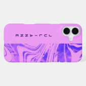 Duotone Pink Block and Swirl Add Name iPhoneケース (裏面横)