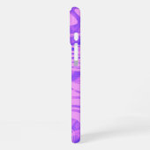 Duotone Pink Block and Swirl Add Name iPhoneケース (左側面)