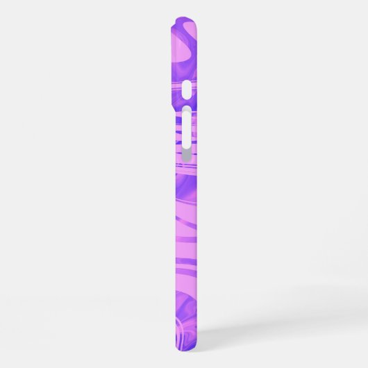 Duotone Pink Block and Swirl Add Name iPhoneケース (左側面)