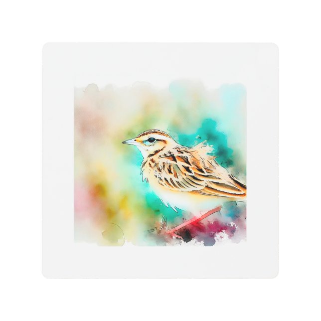 Duponts lark 131024AREF131 - Watercolor メタルプリント (正面)
