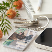 Durable Acrylic Keychain Two Rabbits Design キーホルダー (正面右)