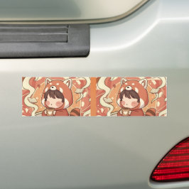  Durable Red Panda On Board Car Sticker バンパーステッカー