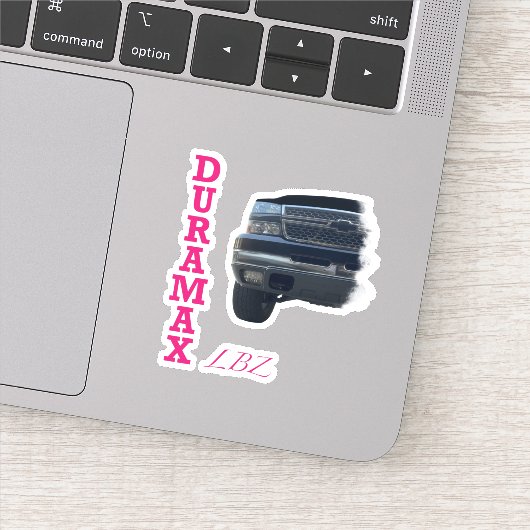 Duramax LBZ Black Truck Sticker (ピンク色の付ストライプ) シール (詳細)