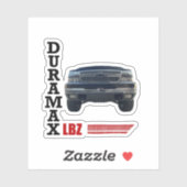 Duramax LBZ Black Truck Sticker with red ストライプTile シール (シート)