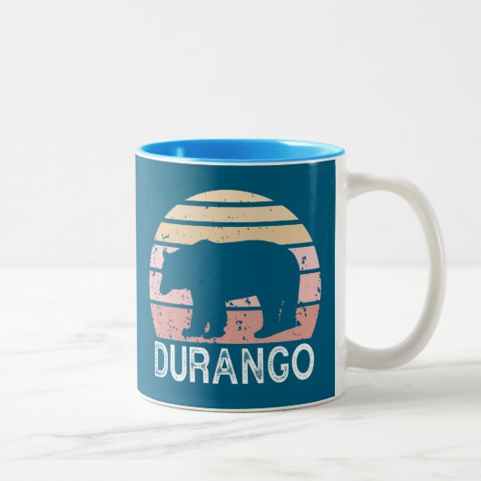 Durango Colorado Retro Bear ツートーンマグカップ (右)