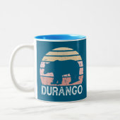 Durango Colorado Retro Bear ツートーンマグカップ (左)