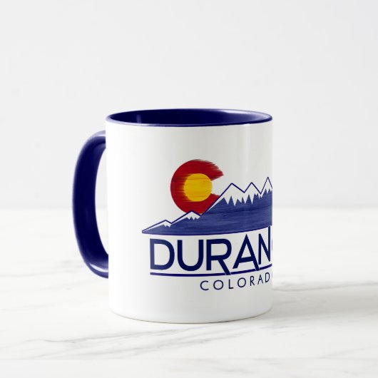 Durango Colorado wood mountains mug マグカップ (正面左)