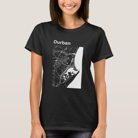 Durban South Africa Classic City Map Graphic Tシャツ (正面)