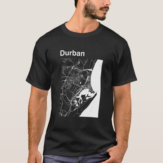 Durban South Africa Classic City Map Graphic Tシャツ (正面)