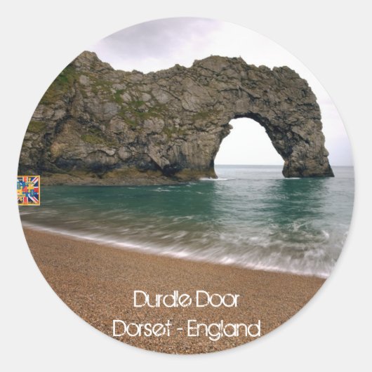 Durdle Door - Dorset - England （シール） ラウンドシール (正面)