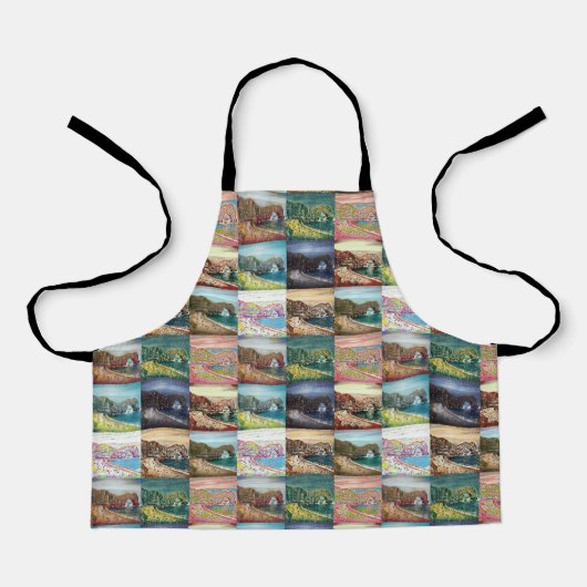 Durdle Door, Dorset, England Collage エプロン (正面)