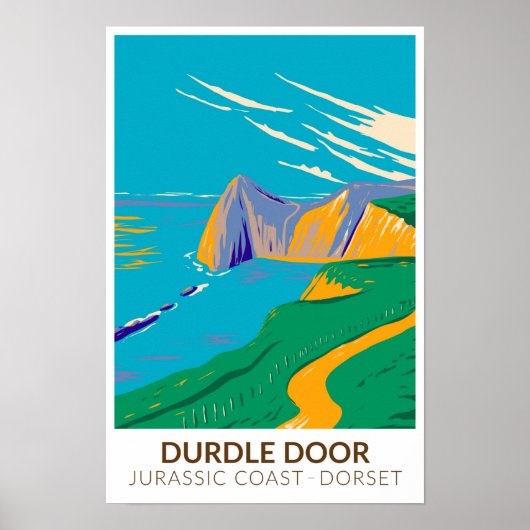 Durdle Door On Man of War Bay In Dorset England ポスター (正面)