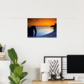 Durdle Door, sunset, Dorset,イギリス ポスター (ホームオフィス)
