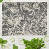 Durer著黙示録の人類の四大災害 キッチンタオル (折り畳み)